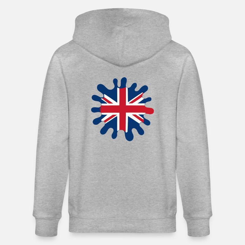 Blobs de drapeau de l’Angleterre - Veste à capuche bio CULTIVATOR Stanley/Stella Unisexe - gris chiné