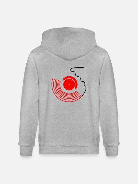 vinyl audio jack v1 (© alteerian) - Stanley/Stella CULTIVATOR Unisex Organic Hooded Jacket - heather grey