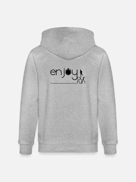 ENJOY YOUR RUN - Stanley/Stella CULTIVATOR Unisex Organic Hooded Jacket - heather grey