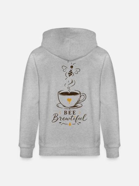 BEE Brewtiful Coffee Mug Design - Stanley/Stella CULTIVATOR  Unisex Organic Hooded Jacket - heather grey