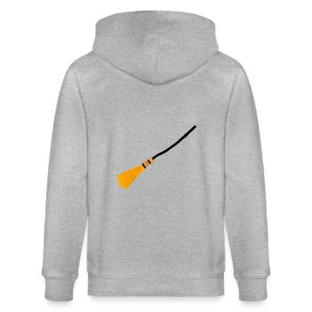 Hexenbesen - Krumm und Fliegend - Stanley/Stella Unisex Bio-Kapuzenjacke CULTIVATOR  - Grau meliert - Hinten - Luana (180cm)