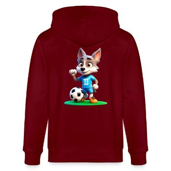 Wolf Soccer 2 - Stanley/Stella CULTIVATOR  Unisex Organic Hooded Jacket - burgundy - Back - Anna (173cm)