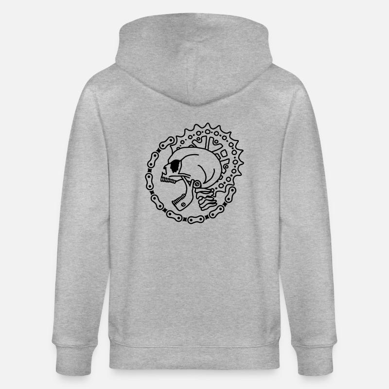Skull Chain Punk - Black - Stanley/Stella Unisex Bio-Kapuzenjacke CULTIVATOR  - Grau meliert