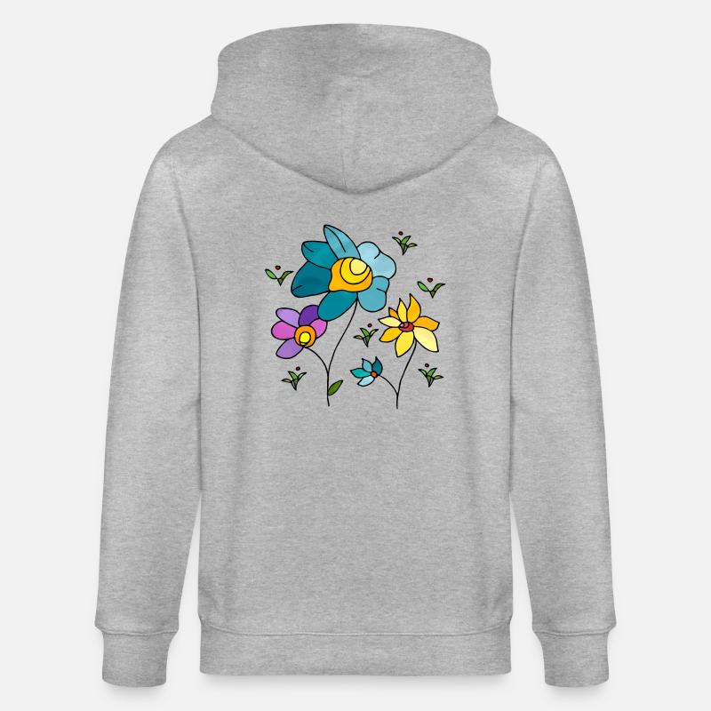 Blumen - Stanley/Stella Unisex Bio-Kapuzenjacke CULTIVATOR  - Grau meliert