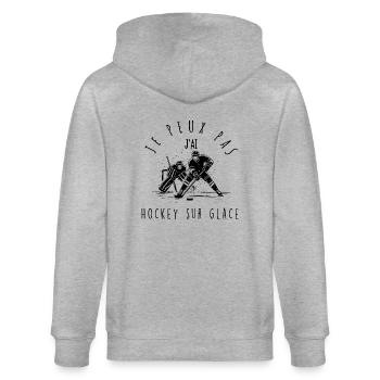 Je peux pas, j'ai Hockey sur glace - Veste à capuche bio CULTIVATOR Stanley/Stella Unisexe - gris chiné - Dos - Luana (180cm)