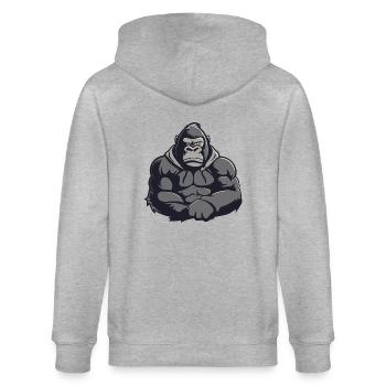Bande dessinée Gorille - Veste à capuche bio CULTIVATOR Stanley/Stella Unisexe - gris chiné - Dos - Luana (180cm)