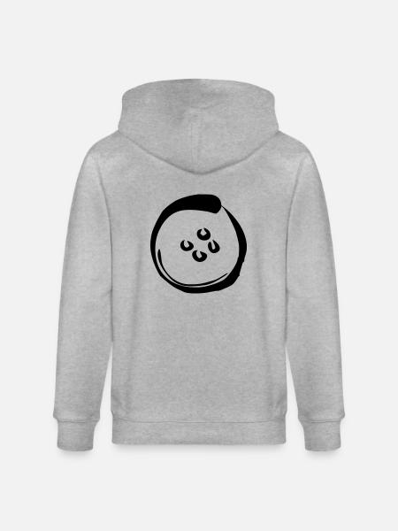Knopf - Stanley/Stella Unisex Bio-Kapuzenjacke CULTIVATOR  - Grau meliert