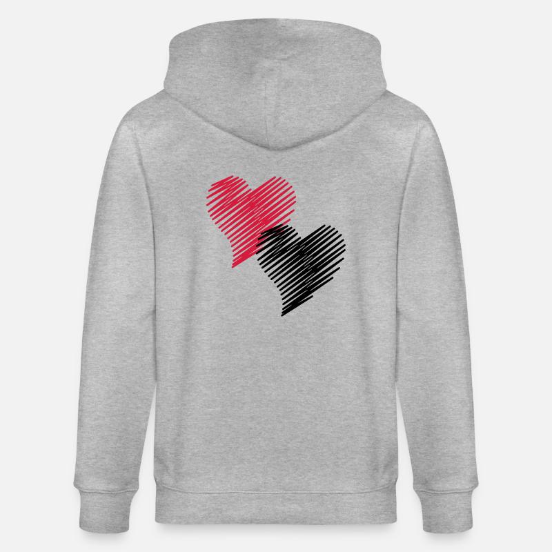 2 Herzen - Stanley/Stella Unisex Bio-Kapuzenjacke CULTIVATOR  - Grau meliert