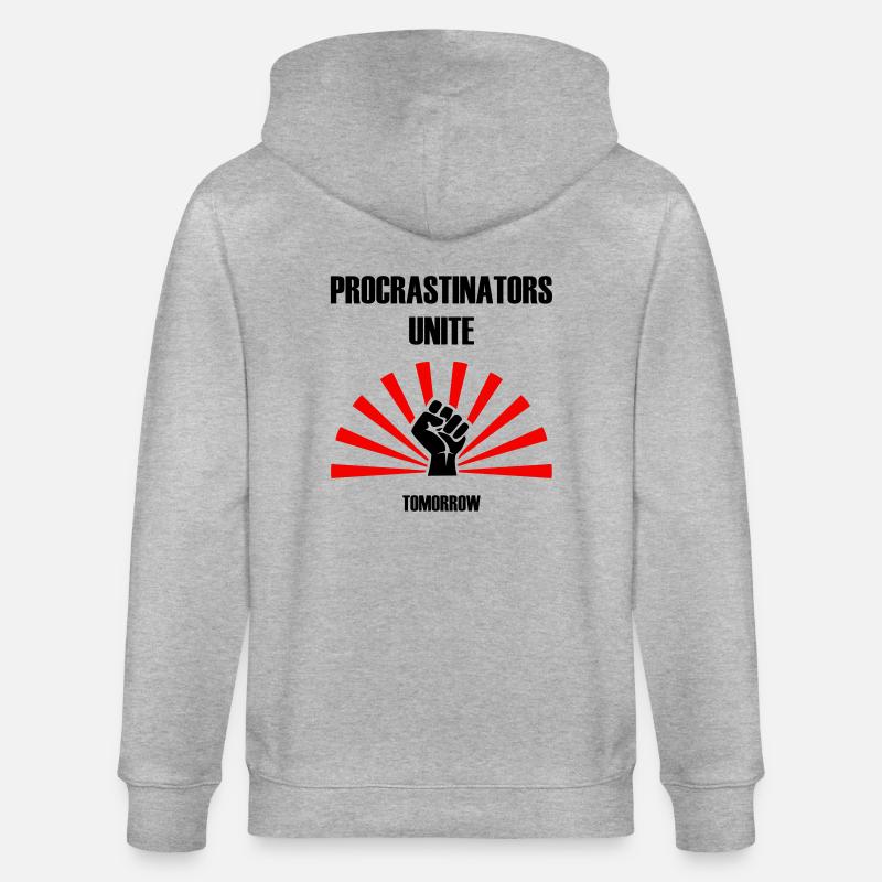 Procrastinators unite... tomorrow - Stanley/Stella Unisex Bio-Kapuzenjacke CULTIVATOR  - Grau meliert