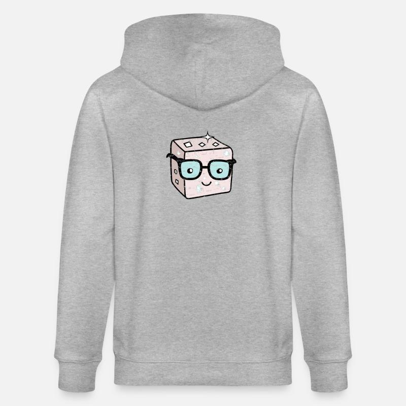 Sweet Sugar Cube Nerd Refined - Stanley/Stella CULTIVATOR  Unisex Organic Hooded Jacket - heather grey