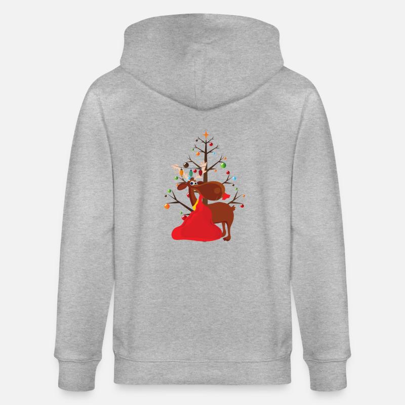 Renne de Noël Joyeux Noël - Veste à capuche bio CULTIVATOR Stanley/Stella Unisexe - gris chiné