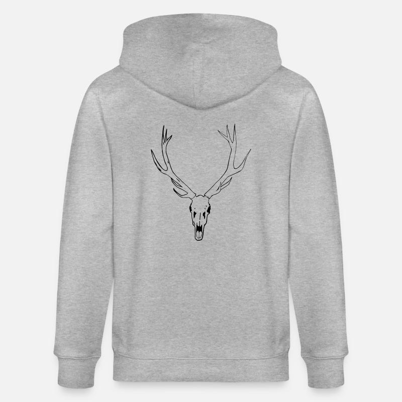 Hirsch Schädel - Stanley/Stella Unisex Bio-Kapuzenjacke CULTIVATOR  - Grau meliert