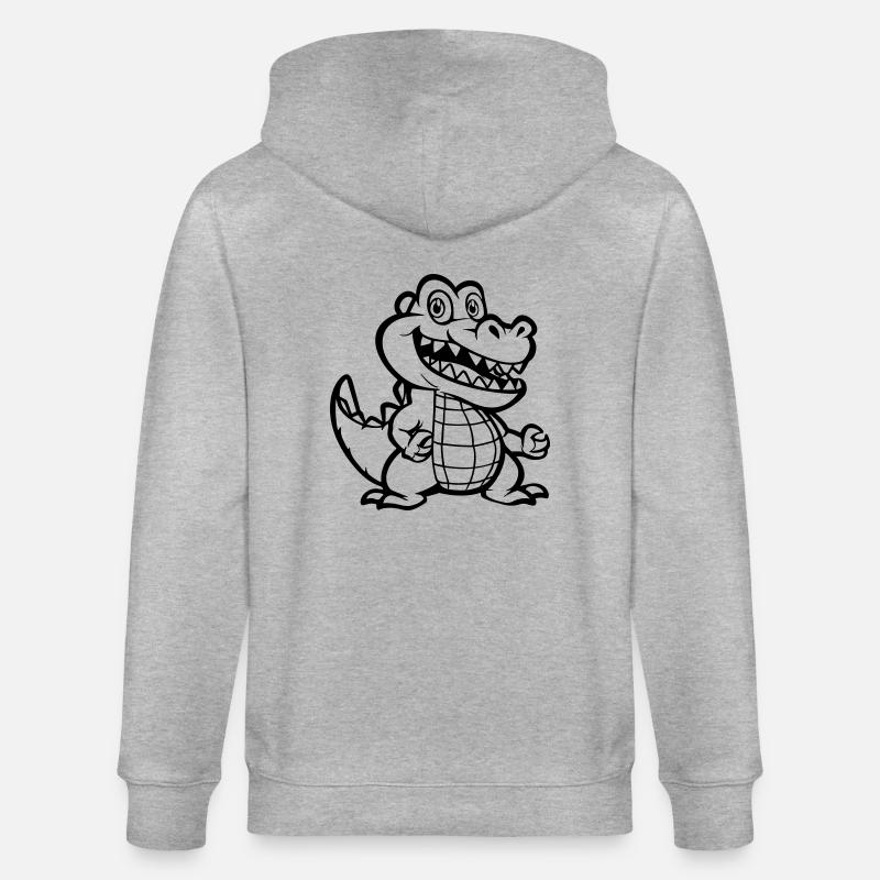 krokodil tier comic - Stanley/Stella Unisex Bio-Kapuzenjacke CULTIVATOR  - Grau meliert