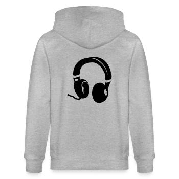 Headphones - Stanley/Stella CULTIVATOR  Unisex Organic Hooded Jacket - heather grey - Back - Luana (180cm)