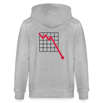 grid line descending line verlusst down arrow - Stanley/Stella CULTIVATOR  Unisex Organic Hooded Jacket - heather grey - Back - Luana (180cm)