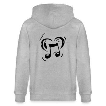 musique d’amour - Veste à capuche bio CULTIVATOR Stanley/Stella Unisexe - gris chiné - Dos - Luana (180cm)