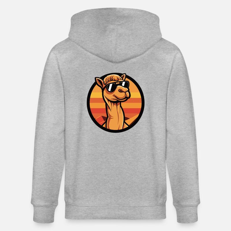 Kamel Comic Cool - Stanley/Stella Unisex Bio-Kapuzenjacke CULTIVATOR  - Grau meliert