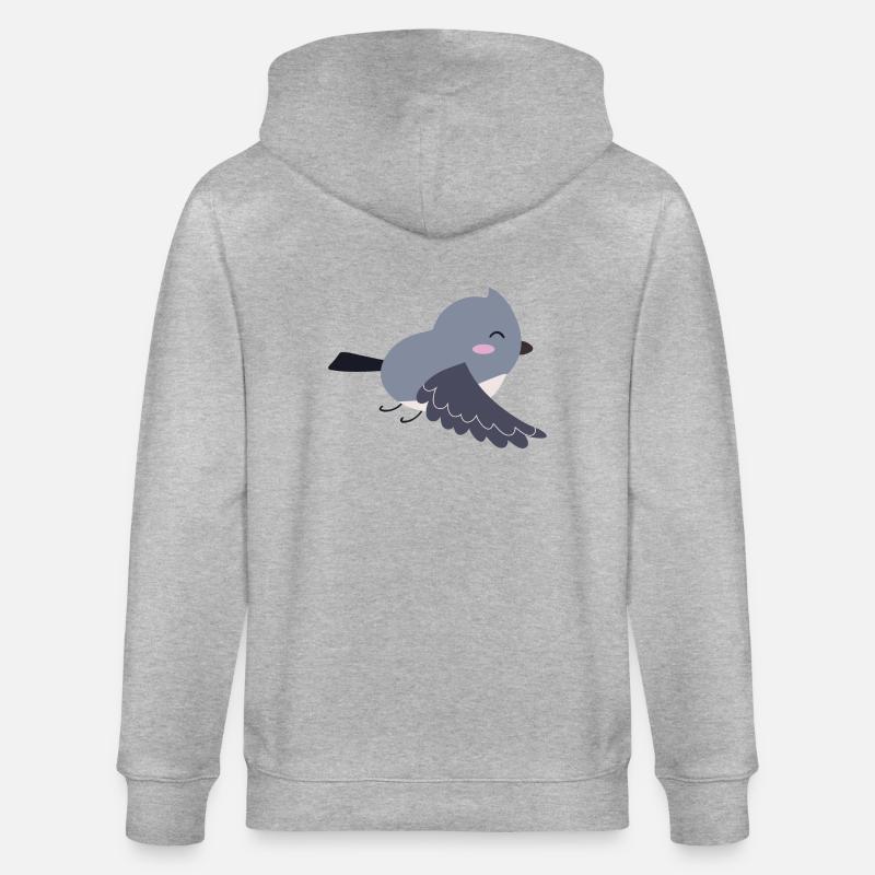 Süßer Vogel Geschenkidee - Stanley/Stella Unisex Bio-Kapuzenjacke CULTIVATOR  - Grau meliert