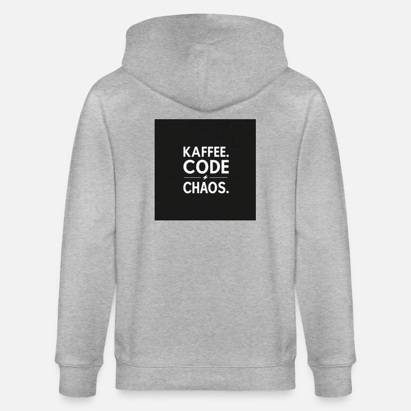 Café, Code, Chaos - Veste à capuche bio CULTIVATOR Stanley/Stella Unisexe - gris chiné