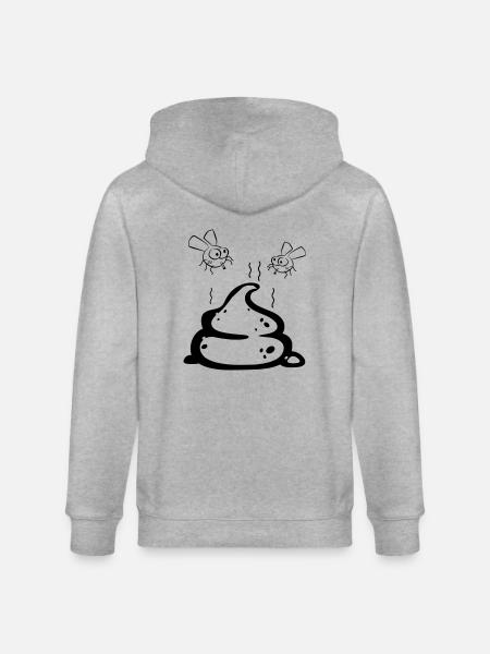 Scheisse mit Fliegenpaar - Stanley/Stella Unisex Bio-Kapuzenjacke CULTIVATOR - Grau meliert
