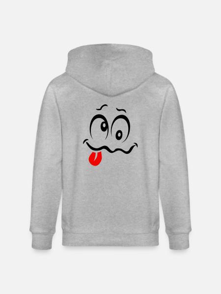 smiley drunk bourre1 - Stanley/Stella CULTIVATOR  Unisex Organic Hooded Jacket - heather grey