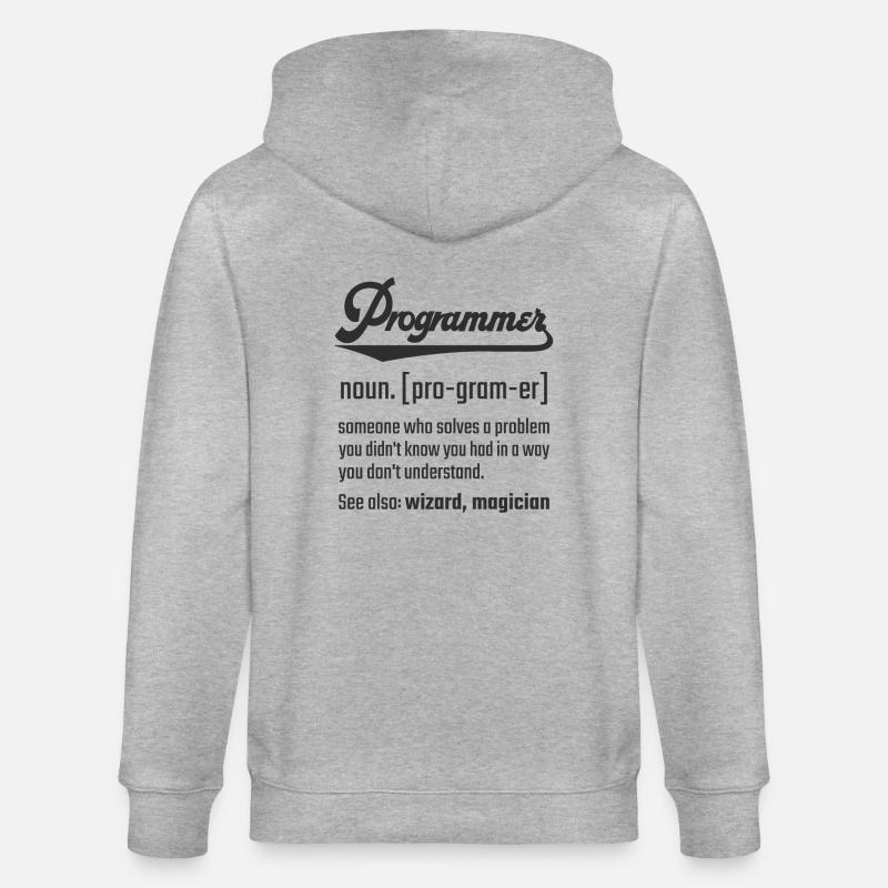 Programmeur programmeur nom nom définition - Veste à capuche bio CULTIVATOR Stanley/Stella Unisexe - gris chiné