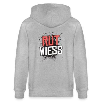Rut Wiess Köln Karneval - Stanley/Stella Unisex Bio-Kapuzenjacke CULTIVATOR  - Grau meliert - Hinten - Luana (180cm)