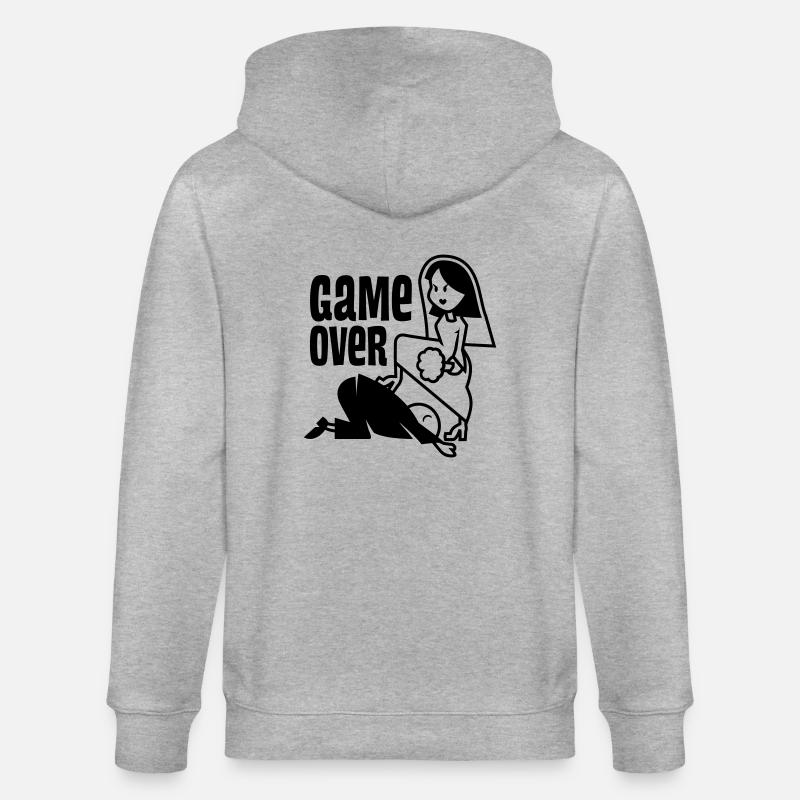 vl050a_gameover_1c - Stanley/Stella Unisex Bio-Kapuzenjacke CULTIVATOR - Grau meliert