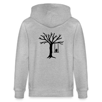 Baum Vogel Schaukel - Stanley/Stella Unisex Bio-Kapuzenjacke CULTIVATOR  - Grau meliert - Hinten - Luana (180cm)