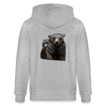 Ours brun - Veste à capuche bio CULTIVATOR Stanley/Stella Unisexe - gris chiné - Dos - Luana (180cm)