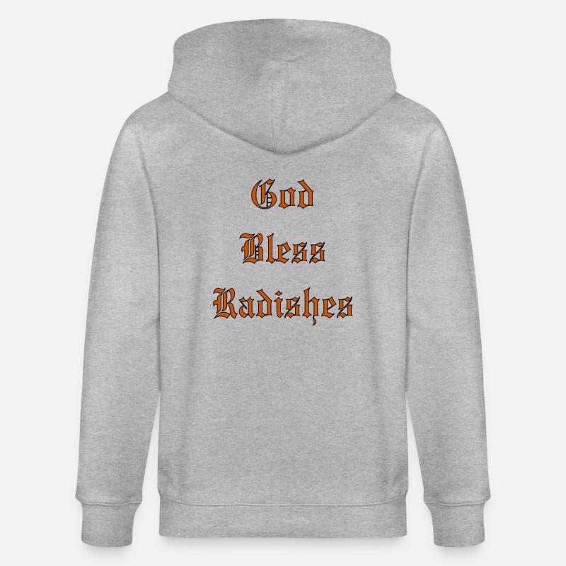 Que Dieu bénisse les radis - Veste à capuche bio CULTIVATOR Stanley/Stella Unisexe - gris chiné