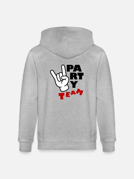 Party Team Funny - Stanley/Stella CULTIVATOR  Unisex Organic Hooded Jacket - heather grey