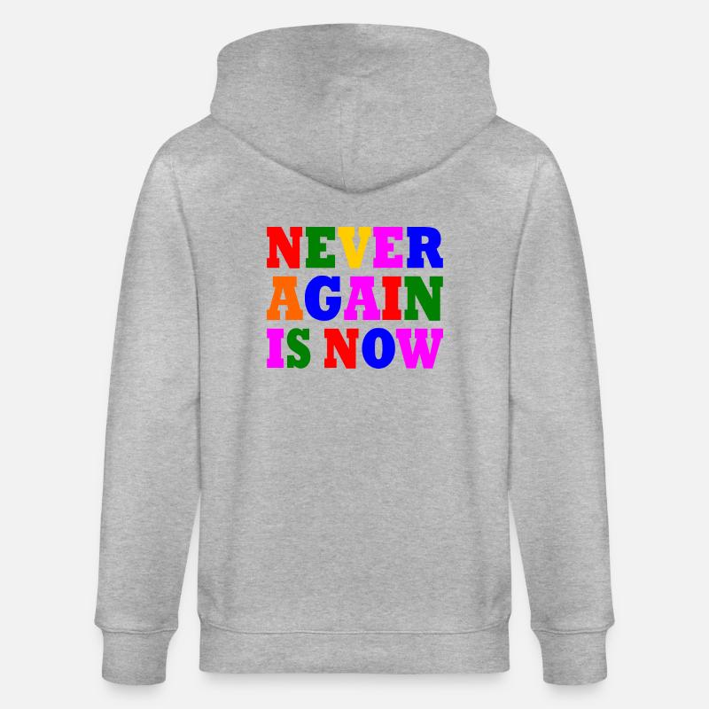 Never again is now - Stanley/Stella Unisex Bio-Kapuzenjacke CULTIVATOR  - Grau meliert