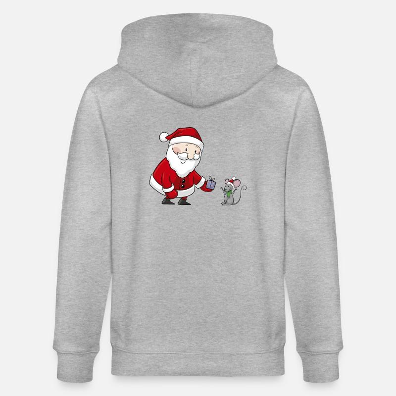 Süßer Comic Weihnachtsmann - Veste à capuche bio CULTIVATOR Stanley/Stella Unisexe - gris chiné