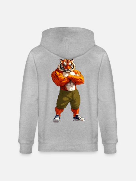 Tiger Sportsdyr - Stanley/Stella økologisk unisex-hættejakke CULTIVATOR  - grå meleret