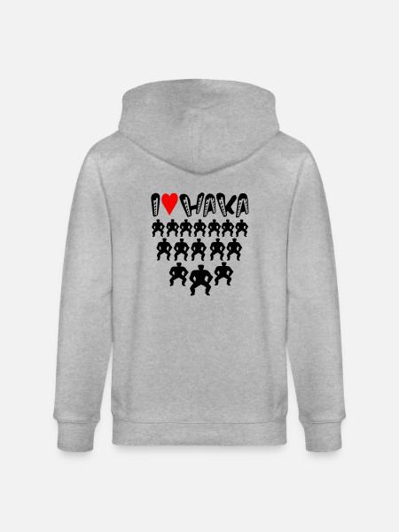 I LOVE TATTOO HAKA - Stanley/Stella CULTIVATOR Unisex Organic Hooded Jacket - heather grey