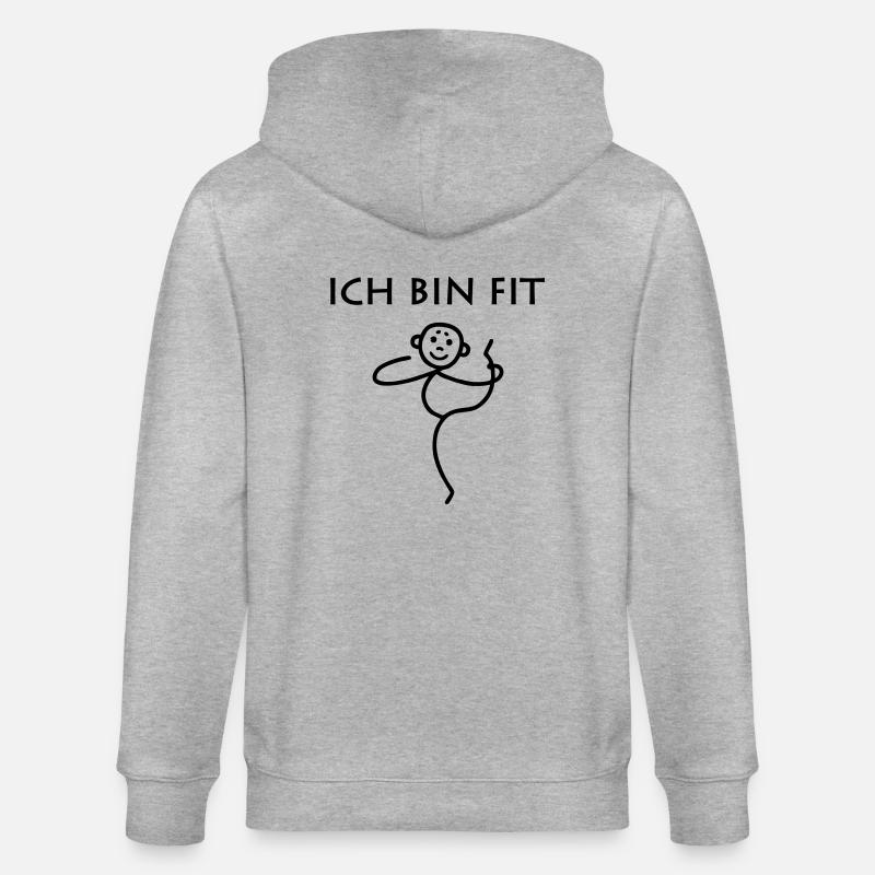 Strichmännchen - Ich bin fit - Stanley/Stella Unisex Bio-Kapuzenjacke CULTIVATOR - Grau meliert