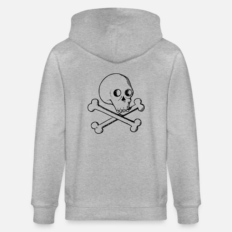 Schädel und Knochen - Stanley/Stella Unisex Bio-Kapuzenjacke CULTIVATOR  - Grau meliert
