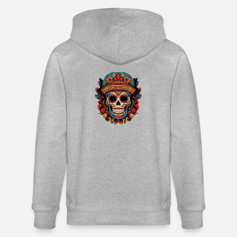 Cinco de Mayo Skull - Stanley/Stella Unisex Bio-Kapuzenjacke CULTIVATOR - Grau meliert