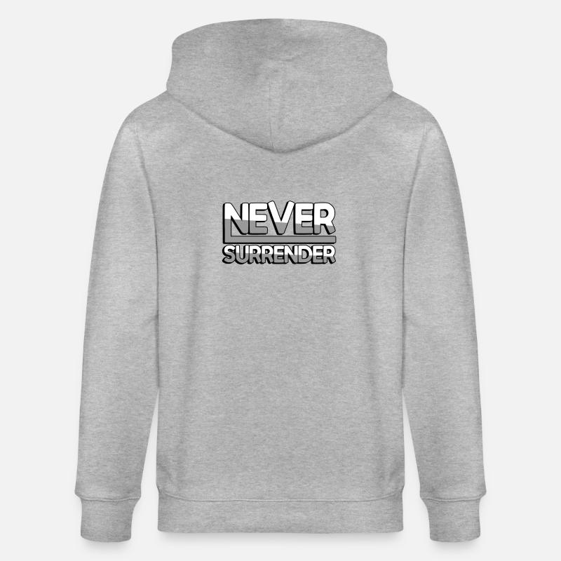 NEVER SURRENDER (Weiß) - Gaming - Stanley/Stella Unisex Bio-Kapuzenjacke CULTIVATOR  - Grau meliert