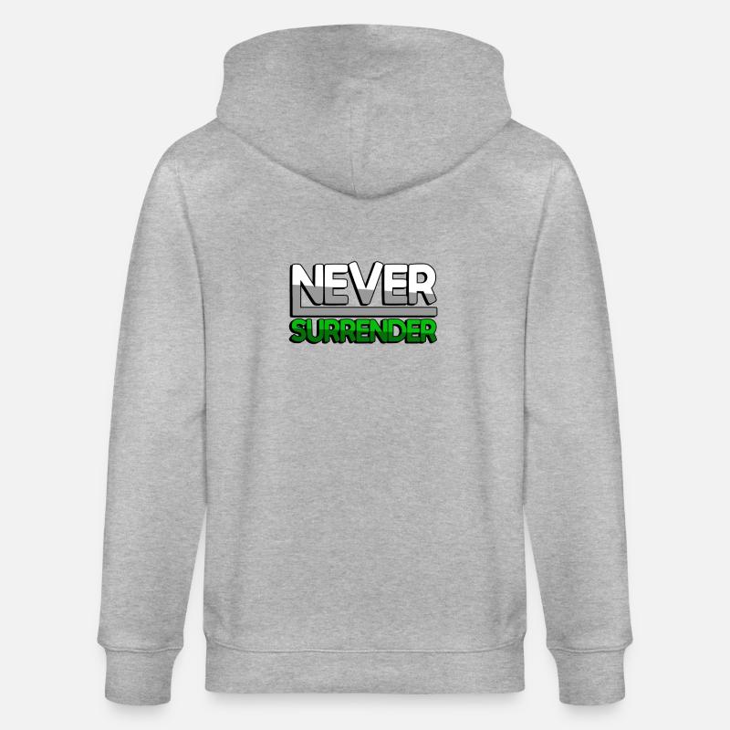 NEVER SURRENDER (Vert) - Jeux - Veste à capuche bio CULTIVATOR Stanley/Stella Unisexe - gris chiné