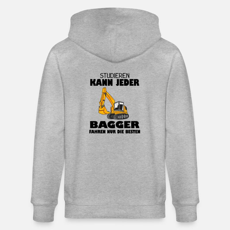 Bagger Baggerfahrer Spruch - Stanley/Stella Unisex Bio-Kapuzenjacke CULTIVATOR  - Grau meliert