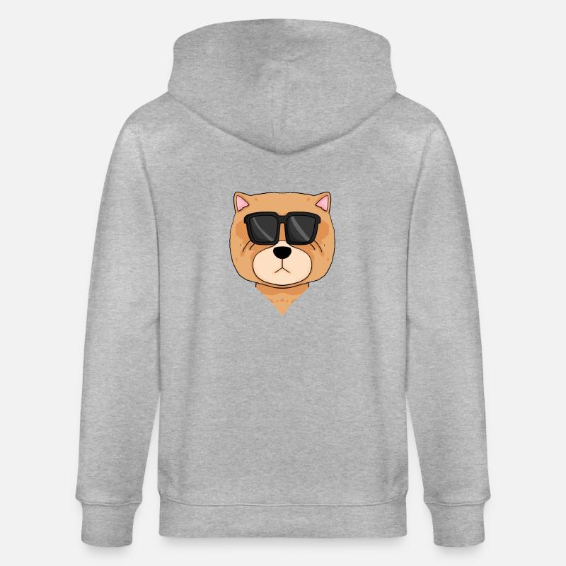 Chow Chow Hund Cool - Stanley/Stella Unisex Bio-Kapuzenjacke CULTIVATOR  - Grau meliert