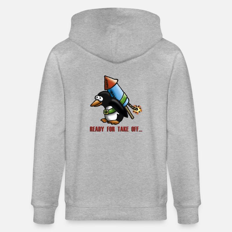 rocket_pinguin_e - Stanley/Stella CULTIVATOR  Unisex Organic Hooded Jacket - heather grey