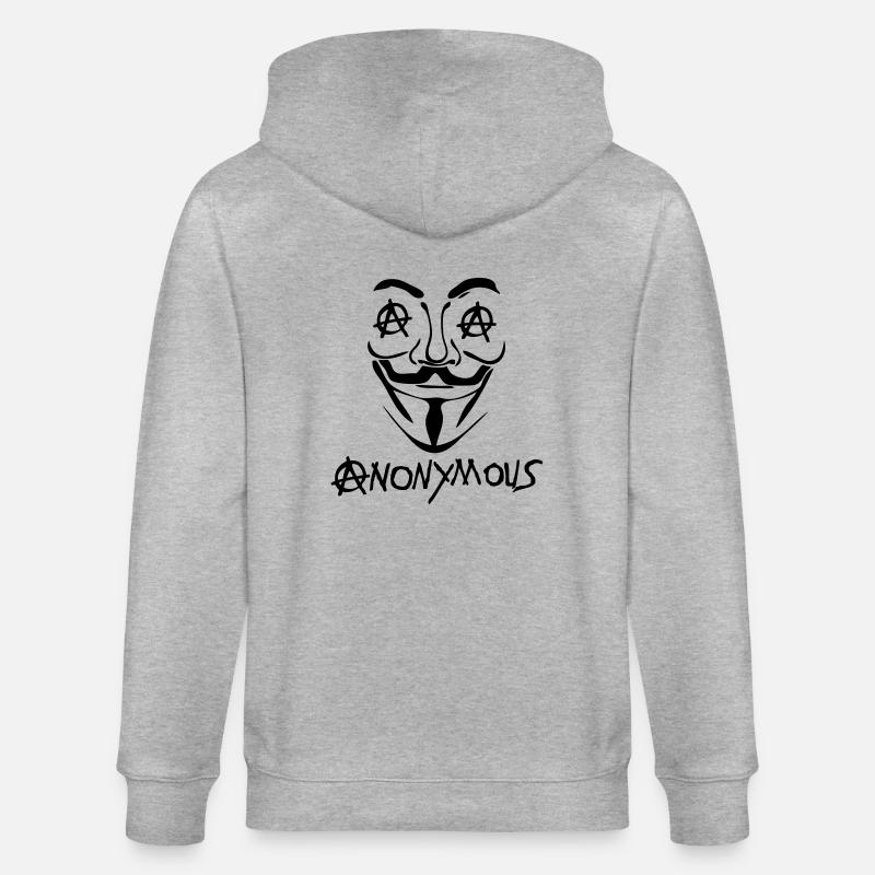 logo anarchy anonymous2 masque mask - Veste à capuche bio CULTIVATOR Stanley/Stella Unisexe - gris chiné