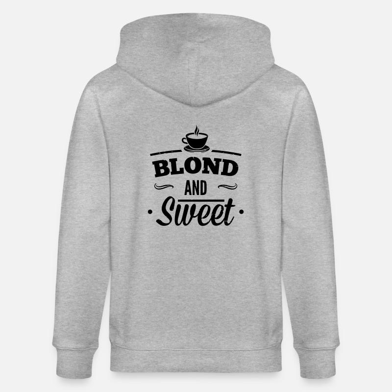 Blond und Süß Kaffee 1 - Stanley/Stella Unisex Bio-Kapuzenjacke CULTIVATOR  - Grau meliert