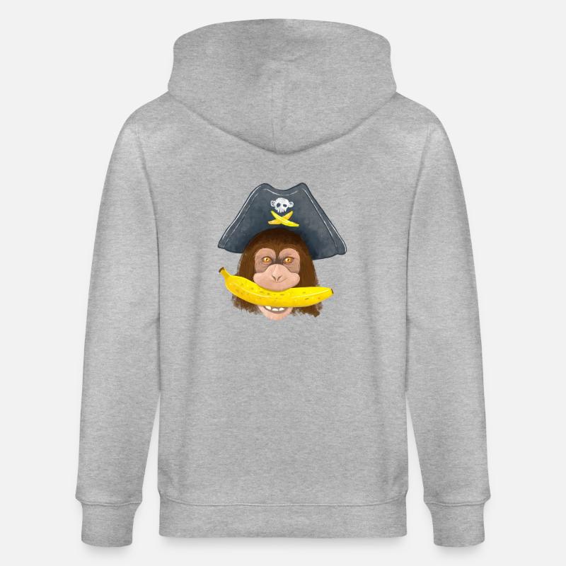 En route BANANAS Pirate chimpanzé - Veste à capuche bio CULTIVATOR Stanley/Stella Unisexe - gris chiné