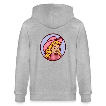 Howdy Girl Western - Stanley/Stella Unisex Bio-Kapuzenjacke CULTIVATOR  - Grau meliert - Hinten - Luana (180cm)