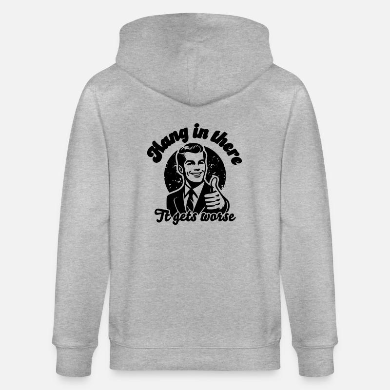 bleib dran, es wird schlimmer - Stanley/Stella Unisex Bio-Kapuzenjacke CULTIVATOR  - Grau meliert