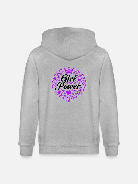 Frauenpower Spruch - Stanley/Stella Unisex Bio-Kapuzenjacke CULTIVATOR - Grau meliert
